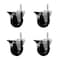 Service Caster 4 Inch Soft Rubber Wheel Swivel 34 Inch Threaded Stem Caster Set with Brake SCC SCC-TS20S414-SRS-PLB-34212-4 - alternate 1